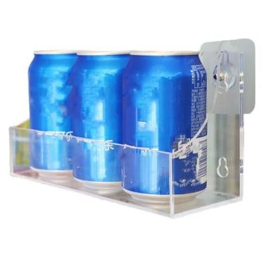 Imagem de Caixas organizadoras de geladeira montadas na parede, versáteis e robustas, organizador de latas de refrigerante para casa, loja de conveniência, acrílico 300g