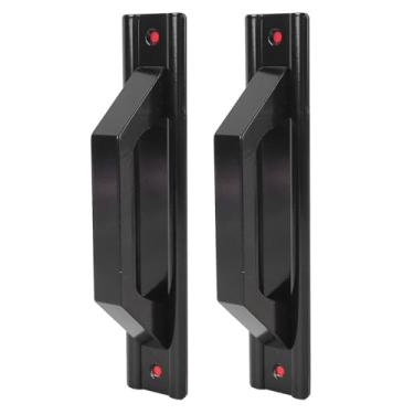 Imagem de LiebeWH 2 Puxadores de Porta, Design Moderno Minimalista de Liga de Alumínio para Portas de Armário e Armário de Celeiro, Fácil Instalação, Ideal para Uso Em Cozinha e Galpão (Preto)