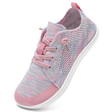 Imagem de WateLves Tênis Descalços Largos Para Crianças Pequenas, Meninos E Meninas, Minimalistas, Leves Respiráveis Caminhada, Naturalmente Abertos, Ajuste Flexível (Rosa Azul, 31)