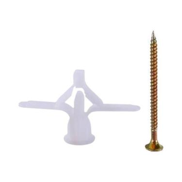 Imagem de Parafuso De Ancoragem Plástico M4 Com Parafuso Para Cortina, Drywall, 