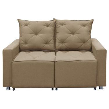 Imagem de Sofá Retrátil 2 Lugares Bariloche 1.60cm Shop Das Cabeceiras Capuccino