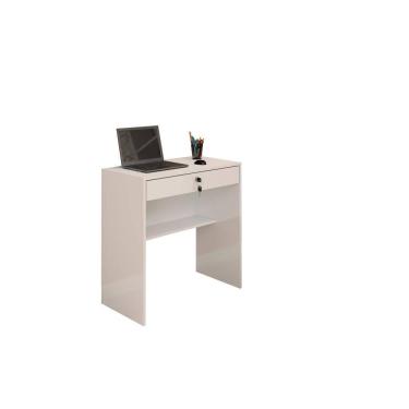 Imagem de Mesa Escrivaninha Home Office 1 Gaveta com Chave Andorinha 72cm Branco - JCM Móveis