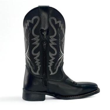 Imagem de Bota Feminina Texana Couro Bordada Cowboy Country Conforto-Feminino