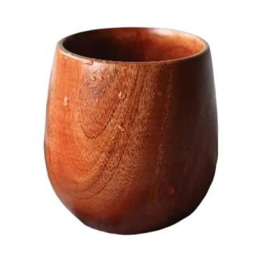 Imagem de Copo De Chá De Madeira Grande De 100ml, Esculpido À Mão, Com Padrão Cr