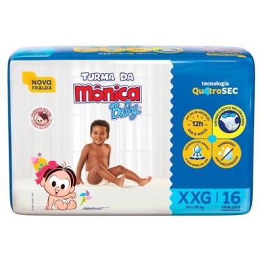 Imagem de Fralda descartável turma da mônica quatrosec nova xxg 14 à 18 kg, XXG,