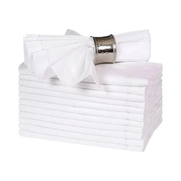 Imagem de Guardanapos Hemstitched Linho Natal, Pano de linho lavável, Jantar Cor