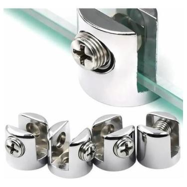 Imagem de 10 Suportes Fenda Para Vidro 6Mm Botão Fenda Metal Zamak - Oliveira Fe