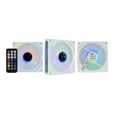Imagem de Kit Cooler K-mex ARGB Aauw Infinity3d 3 Coolers 120 Mm Com Controladora