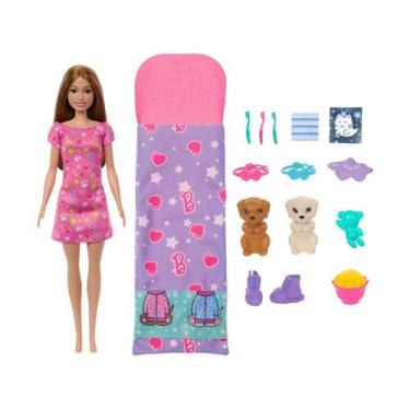 Imagem de Barbie Family Festa Do Pijama Com Cachorrinho Hxn01 Mattel