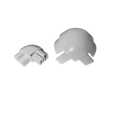 Imagem de Kit Cantoneira Nylon p/ Box Canto em Alumínio  Junção Superior e Infer