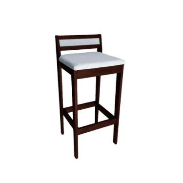 Imagem de Banqueta Baixa 70cm para Bancada Assento Estofado em Linho Cecilia cor