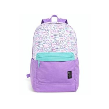 Imagem de Mochila Escolar Basic Feminina Trave Roxo e Rosa Winth