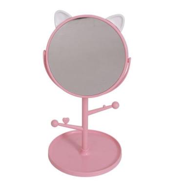 Imagem de Espelho Redondo Gatinho de Mesa com Porta Joias Maquiagem - Tesla Stor