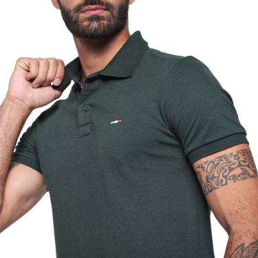 Imagem de Camisa Polo Masculina Básica Industrie Piquet no Estilo Clássico Bordado Itália-Masculino