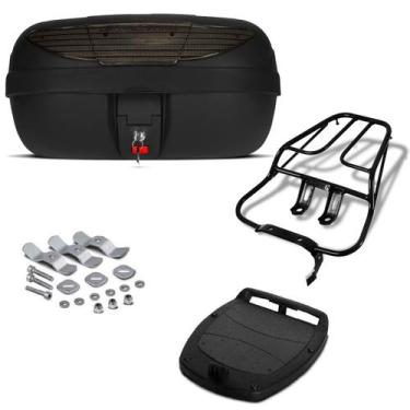Imagem de Baú Bauleto 45 Litros Pro Tork + Bagageiro Moto, FUME, TITAN 150 SPORT