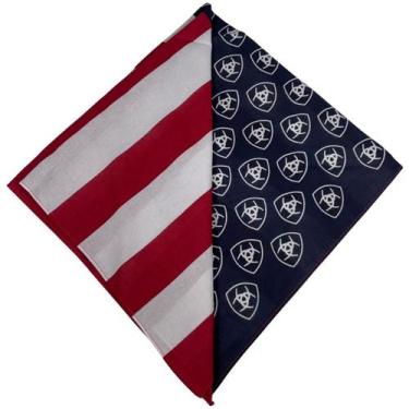 Imagem de Bandana Lenço Ariat Bandeira Usa 55x55 Algodão Importada 10!