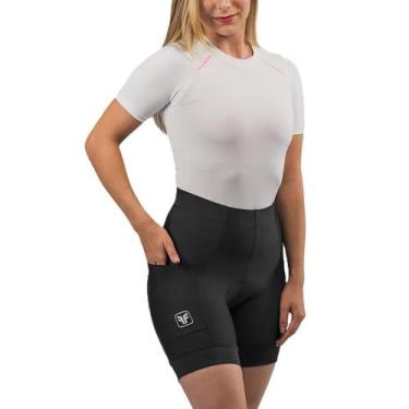 Imagem de Bermuda ciclismo feminina Free Force Basic com 3 bolsos, Preto, GG