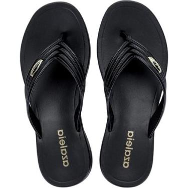 Imagem de Tamanco De Dedo Feminino Anabela Baixo Conforto Ju Azaleia, Preto, 38