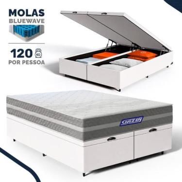 Imagem de Cama Box Baú com Colchão Gazin de Molas Ensacadas One Face Air Up Quee