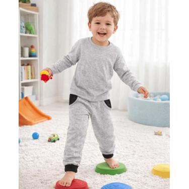 Imagem de Calça Moletom Bebê Infantil Menino Peluciada Inverno Jogger com Bolso 