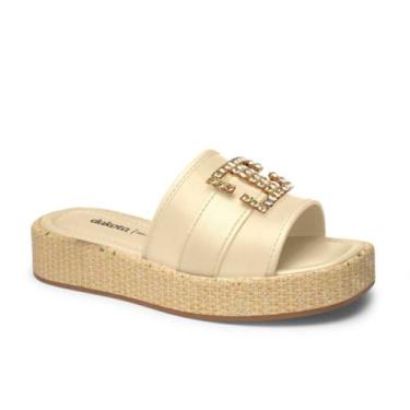 Imagem de Tamanco Plataforma Dakota Sandália Feminina Flatform Confort, Bege, 37