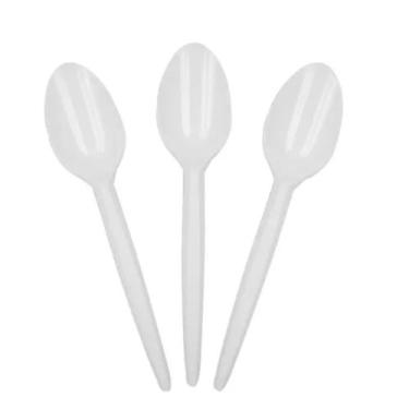 Imagem de Colher Refeição Descartável Grande Reforçada Sopa Caldos 50 Unidades -