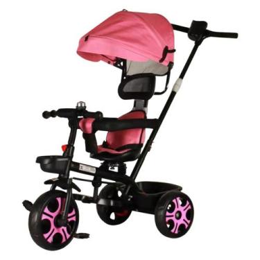 Imagem de Triciclo Infantil 3 em 1 Criança Passeio Empurrar Pedalar Assento Gira