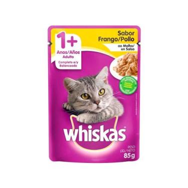 Imagem de Ração Úmida Whiskas Sachê Frango ao Molho para Gatos Adultos 85 g, Fra