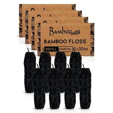Imagem de Fio Dental de Bambu Bamboo Switch Carvão e Menta 8 Carretéis