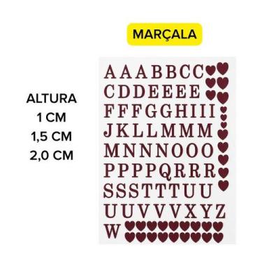 Imagem de Cartela de Alfabeto Vinil Termocolante Monograma Casamento para tecido