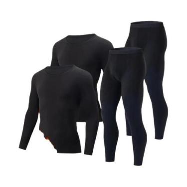 Imagem de Conjunto De Calças Térmicas De Manga Longa Para Homens, Casual De Outo