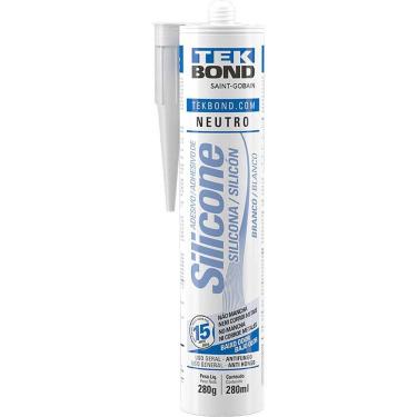 Imagem de Borracha de Silicone Neutro 22104002000 Resistência a Raios UV e Variações Climáticas Branco Tekbond 280G