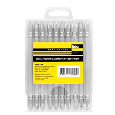 Imagem de Eda Pontas Duplas Phillips PH2 110 mm Cromo Vanádio Jogo com 10 Peças