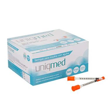 Imagem de KIT 200UN SERINGA PARA INSULINA UNIQMED 0,5ML 8X0,30MM 31G