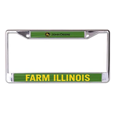 Imagem de Moldura para placa de licença John Deere oficialmente licenciada WinCraft State Pride metal, Farm Illinois
