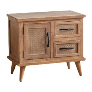 Imagem de jinyi2016SHOP Mesas laterais rústicas retrô de cabeceira, mesa de cabeceira, quarto, mesa, armário, porta, gaveta dupla, mesa de cabeceira para quarto