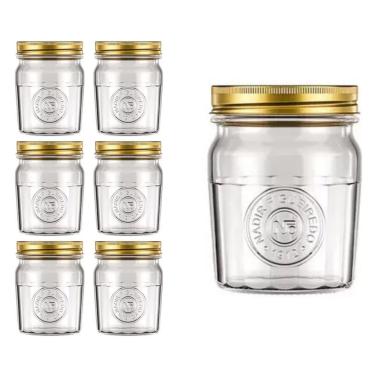 Imagem de Pote Americado Vintage Retro Tampa Biscoito 500ml Nadir 6Un