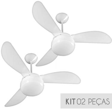 Imagem de Kit Ventilador de Teto Ventisol Fenix Branco 3 Velocidades Premium Chave CV3 - 02 Unidades