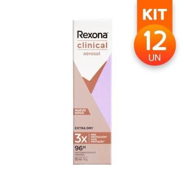 Imagem de Kit Com 12 Desodorante Aerosol Rexona Clinical Extra Dry 90G