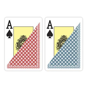 Imagem de CHIPS and GAMES 2 baralhos de baralho 100% plástico à prova d'água, tamanho pôquer (largura), índice grande (Jumbo)