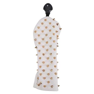 Imagem de Naroote Capa de cabeça exclusiva Putter, capa de proteção para taco, capa para putter com rebites de poliuretano, capa para rebites (branca, pequena)