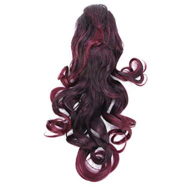 Imagem de Peruca De Rabo De Cavalo Longo Encaracolado, Peruca De Extensões De Cabelo Com Grampo De Garra Para Festa, Cosplay De Halloween E Desgaste Diário, Peruca Ondulada Feminina De 50 Cm (1T118)