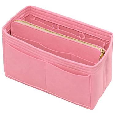 Imagem de Organizador de bolsa com zíper e bolsa de feltro para bolsa de mão para LV Speedy Neverfull, rosa, Large