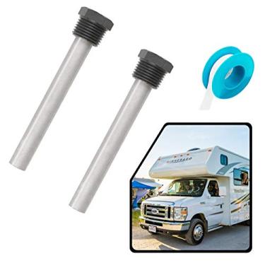 Imagem de RV Aquecedor de água Haste de ímã de magnésio para aquecedores de madeira, Dele 2 pacotes 1/2" NPT RV Haste de anodo de água quente para RV, aquecedores de água de campista e reboque