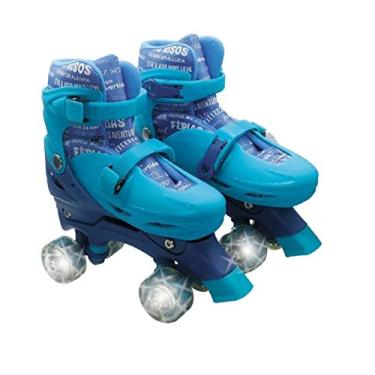 Imagem de Patins 4 rodas paralelas com luz 35 ao 38 Azul - Unik Toys
