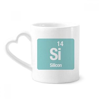 Imagem de Si silicone elemento químico ciência caneca café cerâmica copo coração vidro