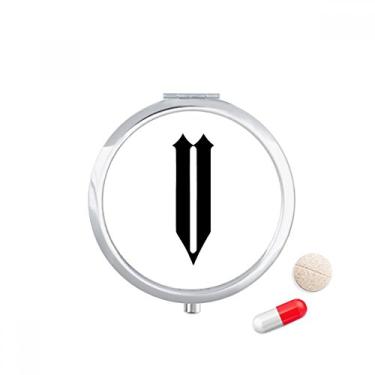 Imagem de Caixa de comprimidos com algarismos romanos cinco em silhueta preta bolso caixa de armazenamento de remédios dispensador de recipiente