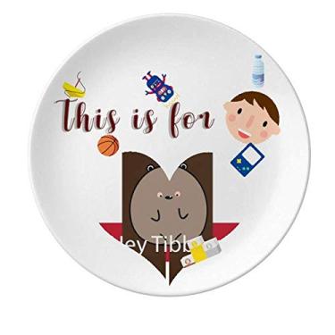 Imagem de Hey Tibbers Prato de porcelana para jantar redondo menino