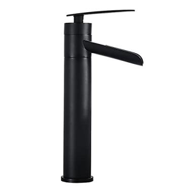 Imagem de LIDON Torneira da pia do banheiro Torneiras do banheiro Manípulo único um furo Torneira do banheiro Retro Torneira da pia do banheiro Torneira preta do banheiro Torneira da vaidade do banheiro Orifício único, antigo B (cor: preto B)