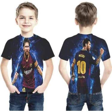 Imagem de Camiseta Leonel Messi 10 Futebol Estampa Total Infantil